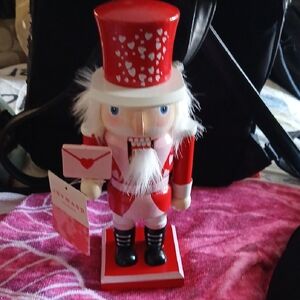 Red and White Nutcracker Figurine NWT